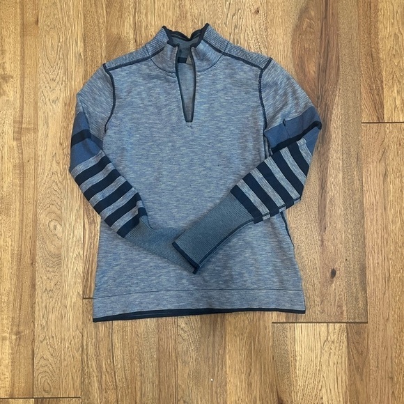 Prana Sweaters - Prana Tellie Wool Blend Quarter Zip Activewear Sweater Womens Size Medium Blue